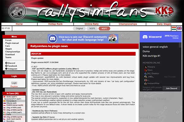 Sitio web de Rallysimfans